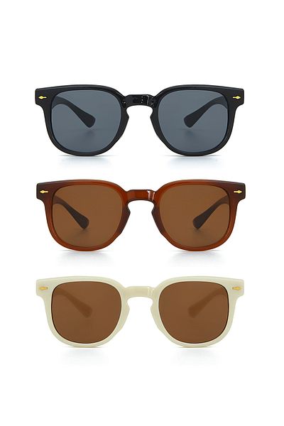 Nilu Moda Unisex Sunglasses 3-Piece Deal Set