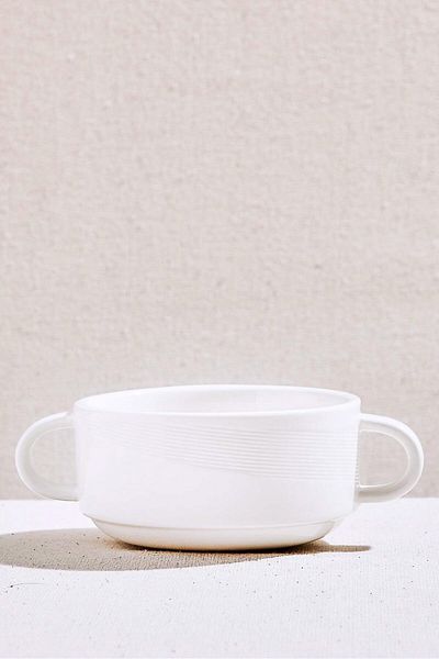 Paşabahçe Bistro Porcelain Soup Bowl with Handle