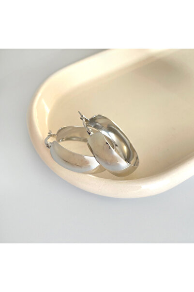 nerora Geniş Sallantılı Halka Çelik Küpe