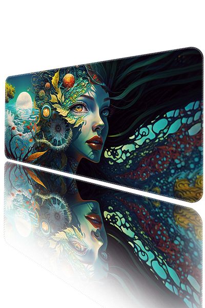 HELİXSUN 70X30 cm Gaming Player Mouse Pad Non-Slip Base Large Keyboard Mouse Pads Mousepad Steady Girl