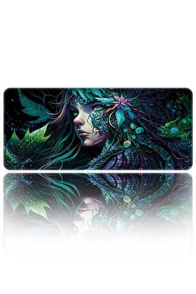 HELİXSUN Mouse Pad Large Size Gaming Player Xxl 90x40 Cm Forest-girl