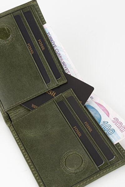 Fossil Kutulu Hakiki Deri Haki Yatay Erkek Cüzdan El Portföyü