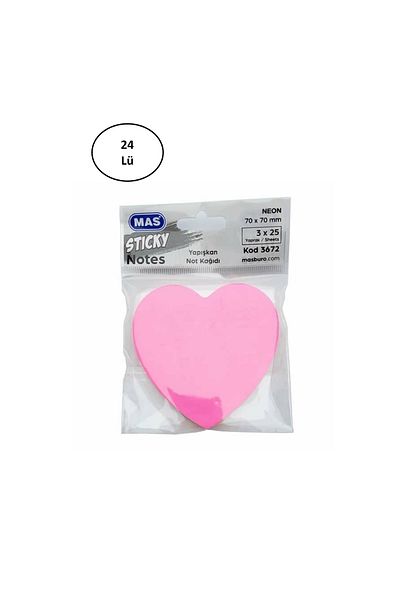 Mas 3672 75 Sheets Mixed Color Heart Shaped Note Paper