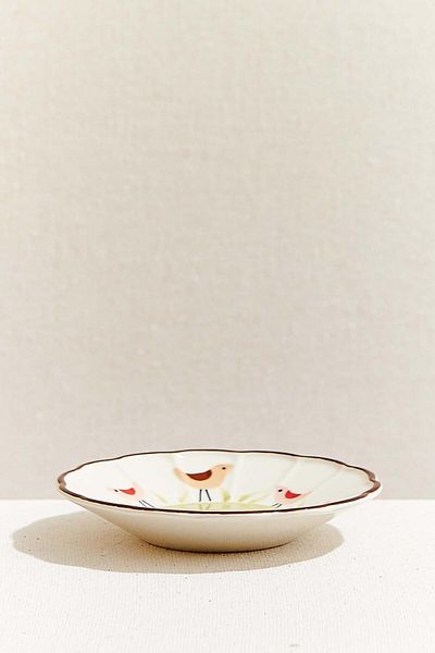 Paşabahçe Green Sparrow Ceramic Tea Plate