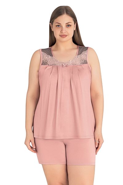 Cotpark Women's Plus Size Viscose Combed Fabric Shorts Suit 17312-B