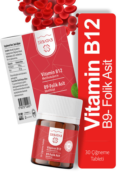 Erbatab Vitamin B12- Folik Asit B9-metilkobalamin-metilfolat