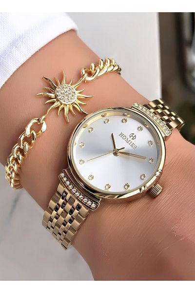 Homies Original Invoice Waterproof Women's Wrist Watch with Bracelet Gift