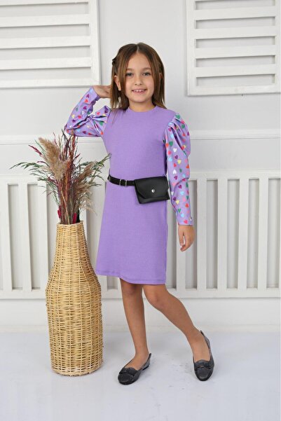 AXXAN Момиче - Рокля от кадифе с чанта и колан