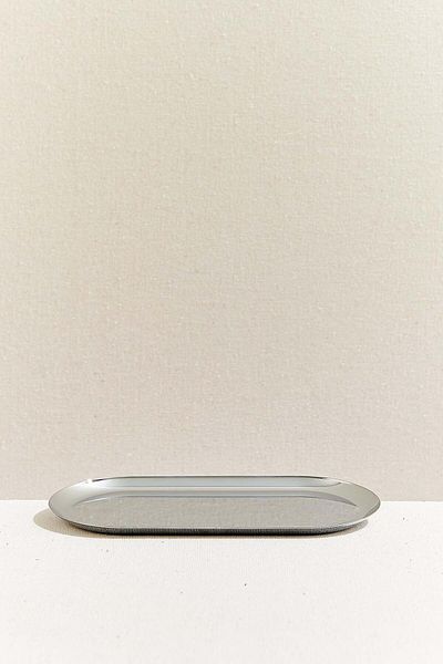 Paşabahçe 21 cm Silver Metal Oval Tray