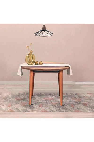HOMS Brigitte round kitchen table, walnut color, 90 cm