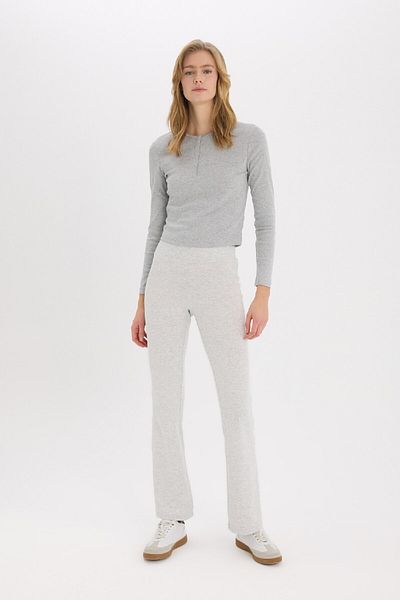 DeFacto Spanish Leg Cool Flare Fit Stretchy Rib Pants E0628Ax25Sp