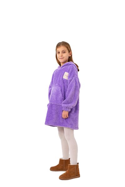 bysezerozer Wellsoft Reversible Fleece Kangaroo Pattern - Kids Oversize Sweatshirt, Hoodie and Wearable Home Blanket