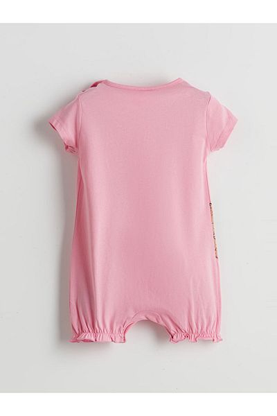 LC Waikiki Crew Neck Printed Baby Girl Jumpsuit