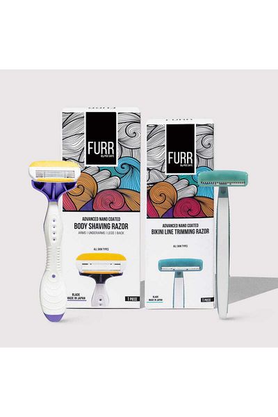 Furr Body & Bikini Line Reusable Trimming Razor Combo | Painless Body Hair Removal - Pack of 2