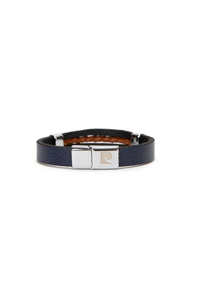 Pierre Cardin Navy Blue Corded Leather Men's Bracelet