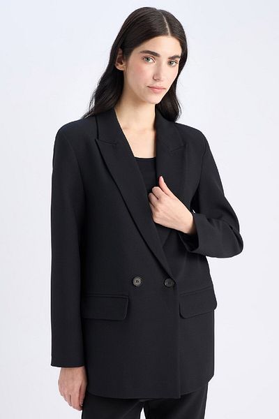 DeFacto Übergroße Jacke mit breiter Passform, Revers-Blazerjacke C2457AX25SP
