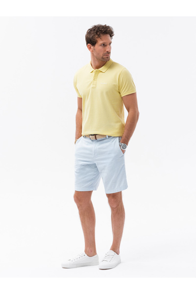 OMBRE Pique pletená polokošile - žlutá V4 S1746 L