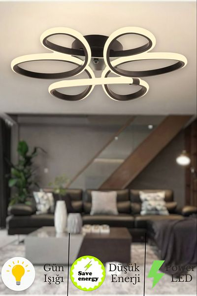neeko Linup Modern Black Plafonier - Chandelier Daylight Zero Led