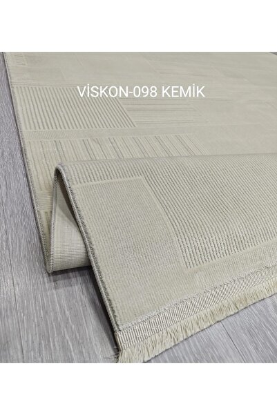 DECOSER HALI Decoser Viskon Koleksiyonu Viskon dokuma Bambu Halı DH098 Kemik