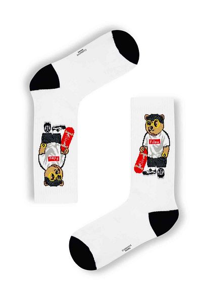 CARNAVAL SOCKS Κάλτσες τένις με σχέδιο Skateboard Bear