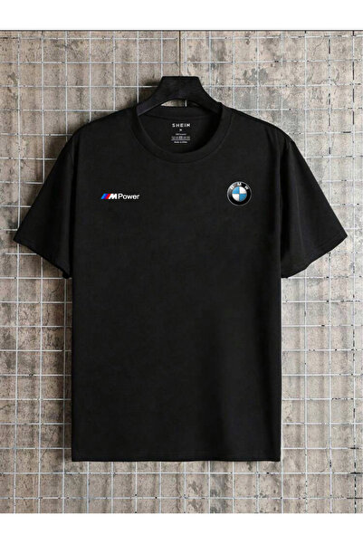 NEW TRENDY COLLECTİON Yeni Sezon Bmw I am Power Baskılı Pamuklu Oversize Tshirt