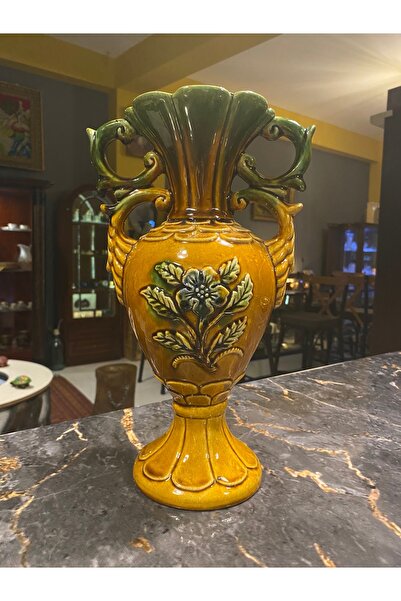AntikHacı Vintage Kabartmalı El Yapımı Vazo