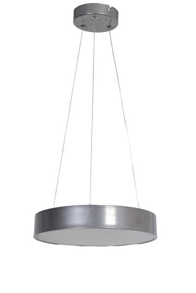 Modavize Dakota Modern Panel Ledli Salon Oturma Odası Yatak Odası Mutfak Gri Renk Led Avize (BEYAZ IŞIK)