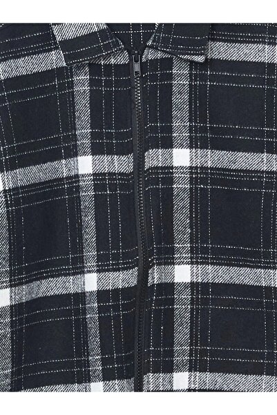 LC Waikiki Детско черно карирано яке-риза за момче Lcw