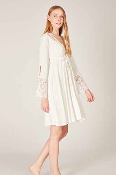 Genel Markalar MSD-6023 Penye 6 Lı Gecelik Sabahlık Set Ekru