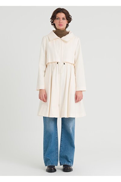 Armağan Beli Büzgülü Kısa Trençkot