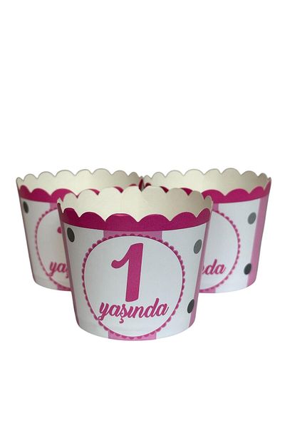 Cadde Süs 1 Year Old Themed Muffin Cupcake Mold Pink