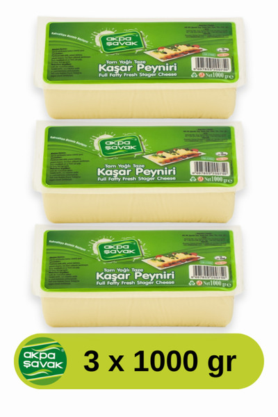 Ak-pa Şavak Akpa Şavak Tam Yağlı Kaşar Peyniri (3 x 1 kg)