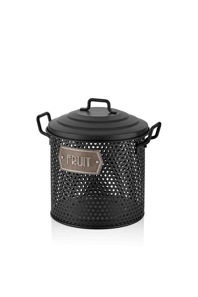 The Mia 30cm Black Metal Fruit Basket