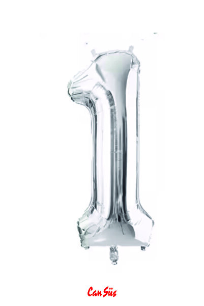 Cansüs Rakam Folyo Balon Gümüş 102cm 40inç