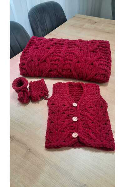 Alize ALİZE PUFFY KALPLİ  EL ÖRGÜSÜ 3 LÜ BEBEK SETİ