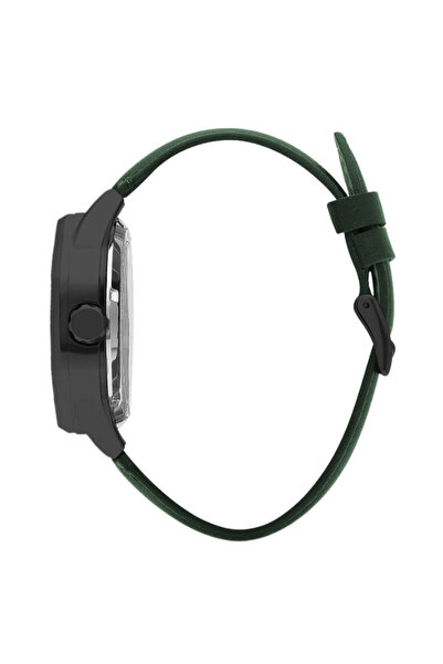 Lee Cooper Men's G3265 Movement Watch, Automatic Display and Leather Strap - LC07904.077, Green