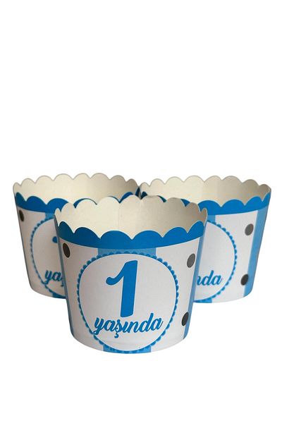 Cadde Süs Blue 1 Year Old Themed Muffin Cupcake Mold