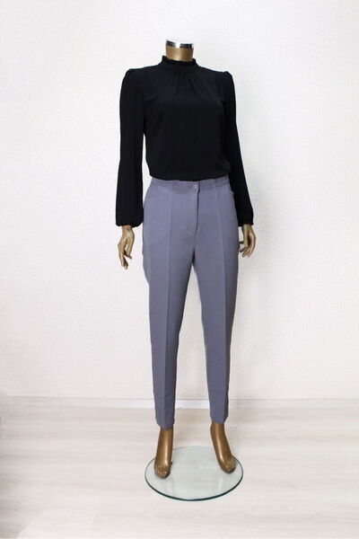 Doque 59029 CEP DETAYLI ÖNÜ FERMUARLI VE DÜĞMELİ KLASİK DAR PAÇA PANTLON QYS 59029 #23-09#