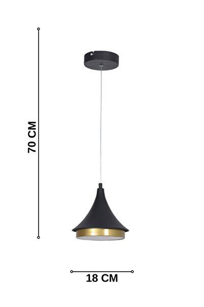 Modavize Pare Modern Panel Ledli Hol Çocuk Odası Mutfak Siyah Eskitme Renk Led Tekli Avize (BEYAZ IŞIK)