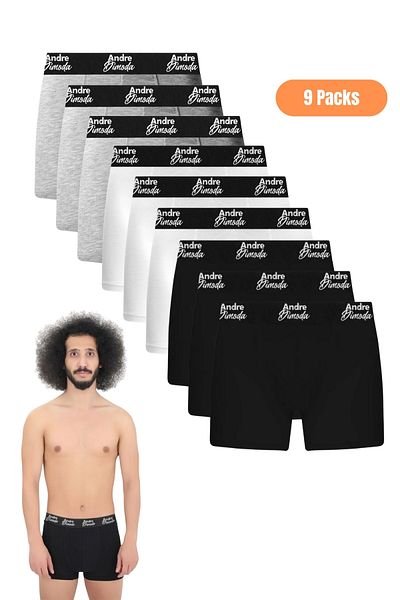 andredimoda Ανδρικό Σετ Μπόξερ Lycra 9 τεμαχίων