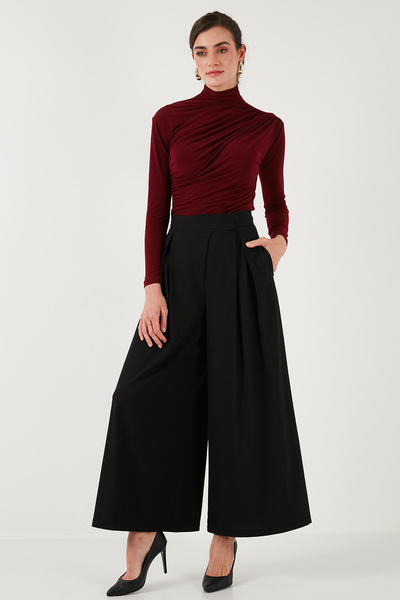 Lela Μπλούζα με Stretch Gather Λεπτομερή Slim Fit Stand γιακά ΜΠΛΟΥΖΑ 669925