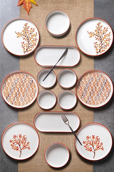 AGR Concept Autumn 6-Person 14-Piece Stackable Luxury Breakfast Set