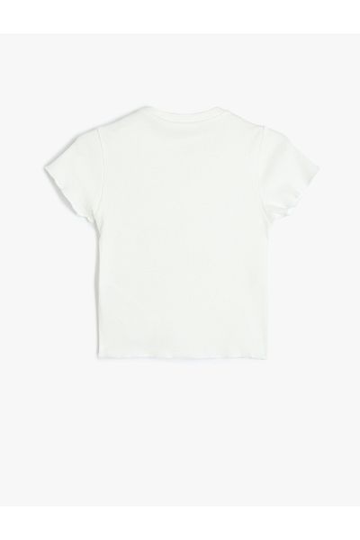 Koton New Season Cotton Drawstring Detailed Crew Neck Short Sleeve T-Shirt