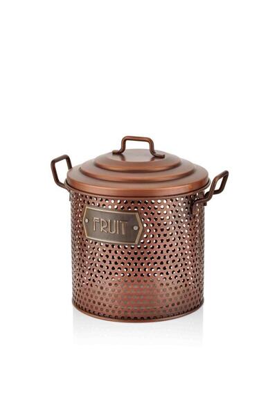 The Mia Bakır Metal Meyve Sepeti 30cm