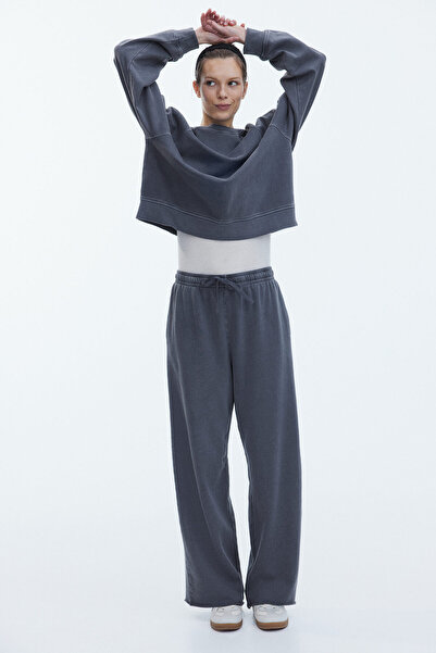 H&M Pamuklu Yıkanmış Eşofman Altı