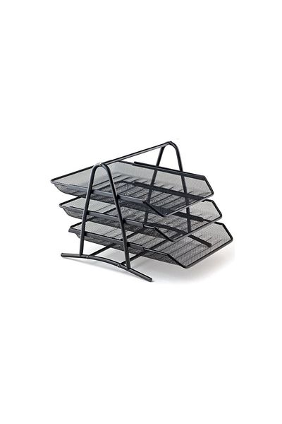 Mas Bion Perforated 3-Piece Document Shelf Black