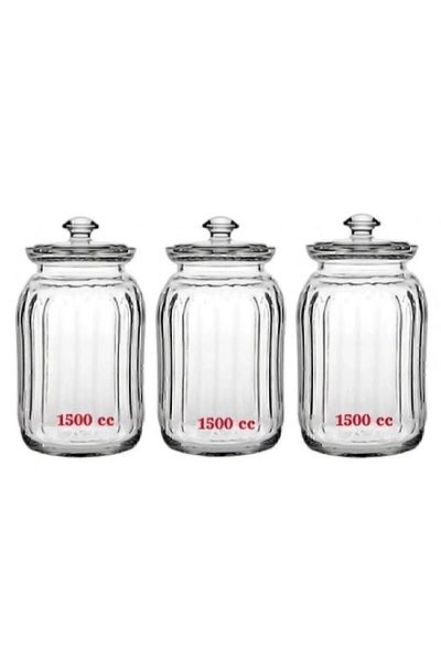 Paşabahçe Viva Glass Jar 1500 Cc X 3 Pieces (96394) Fma383661