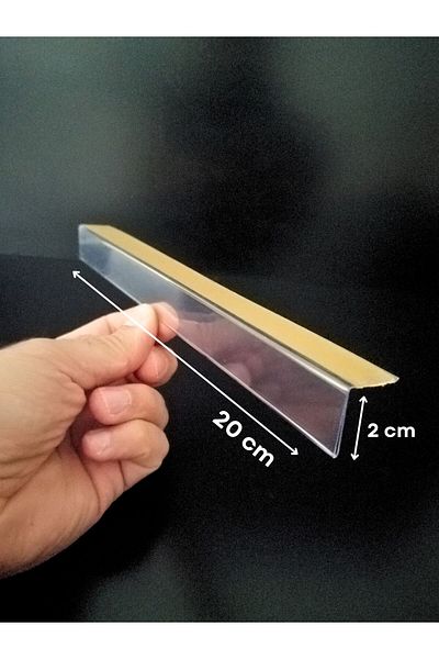 Şeffaf Etiket Προφίλ ετικέτας 20x2 cm - 10 τεμάχια αυτοκόλλητα με ονόματα προϊόντων και ετικέτες τιμών