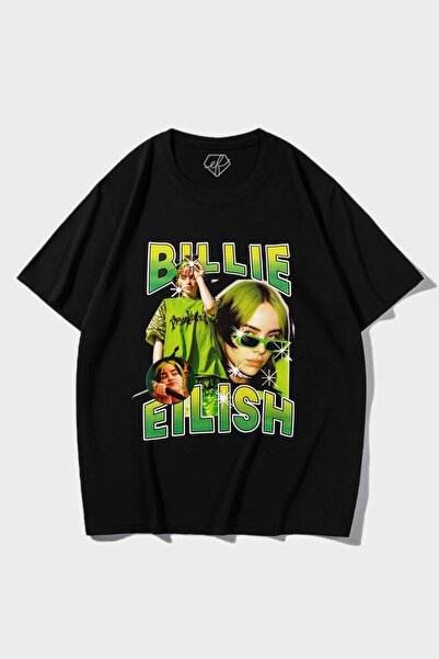 1blood Black Unisex Billie Eilish Character T-Shirt