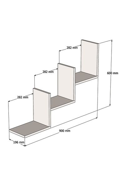 HOMS Raft de perete, Mist Homs, stajer, 90 x 60 x 19,6 cm, PAL